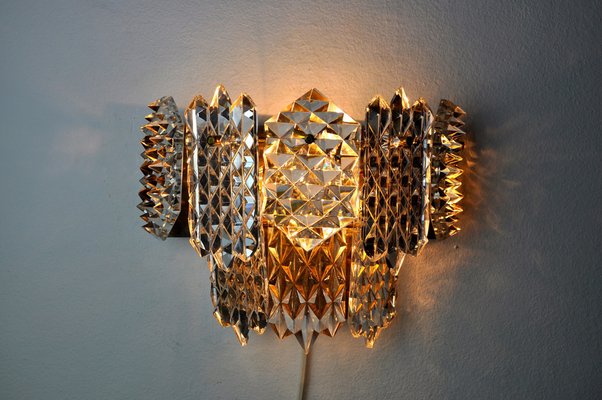 Sconce with 8 Crystals from Kinkeldey, Germany, 1970s-EJE-958633