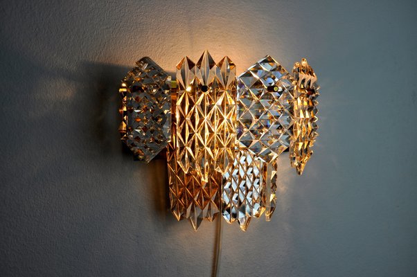 Sconce with 8 Crystals from Kinkeldey, Germany, 1970s-EJE-958633