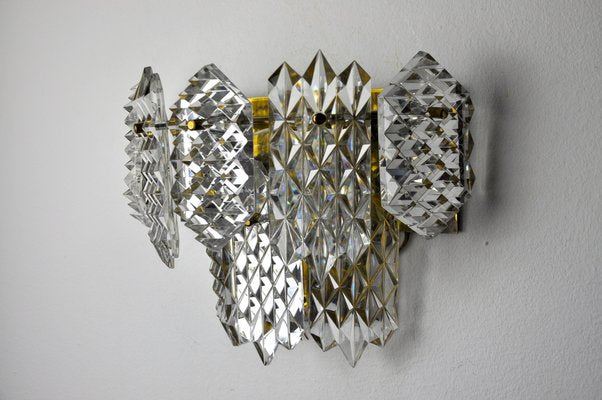 Sconce with 8 Crystals from Kinkeldey, Germany, 1970s-EJE-958633