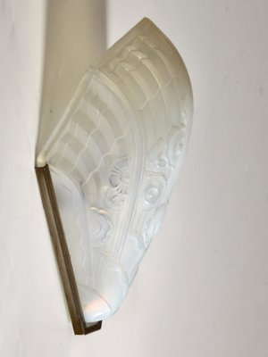 Sconce with Brass and Opal Glass Shade, 1930s-SY-1732114