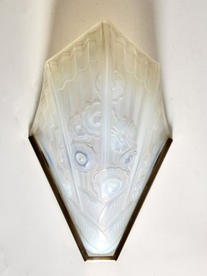 Sconce with Brass and Opal Glass Shade, 1930s-SY-1732114