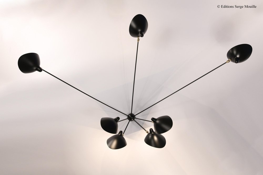 Sconce with Four Rotating Straight Arms by Serge Mouille