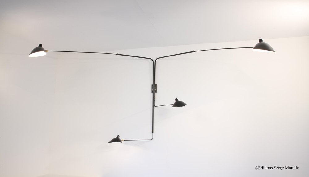 Sconce with Four Rotating Straight Arms by Serge Mouille