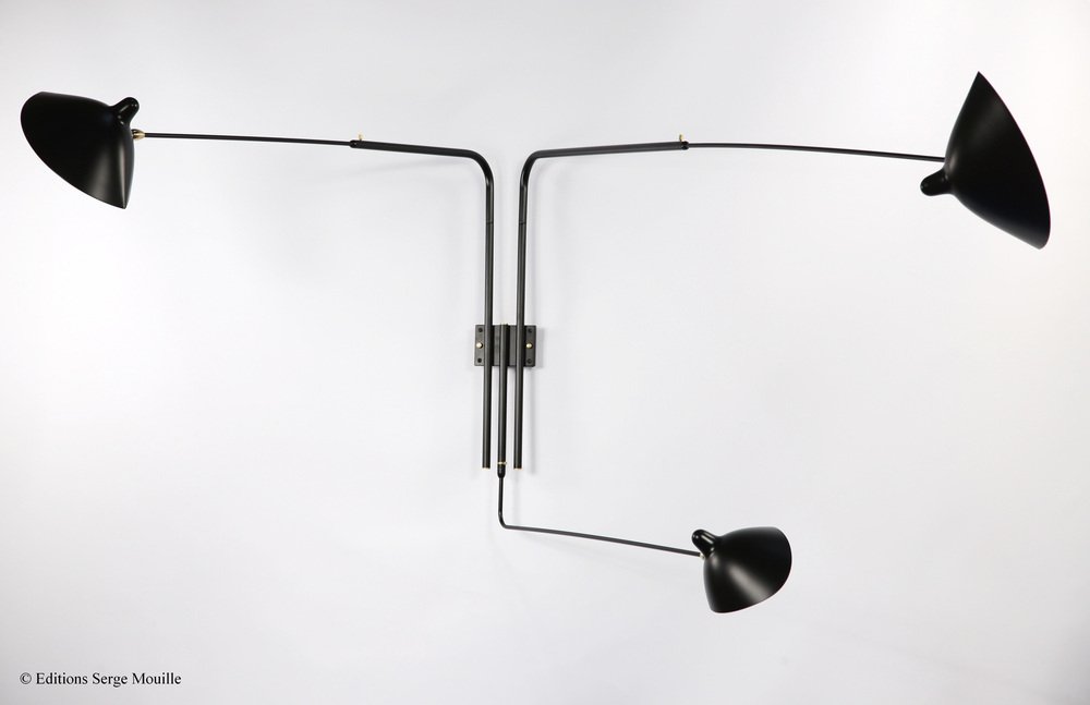 Sconce with Four Rotating Straight Arms by Serge Mouille