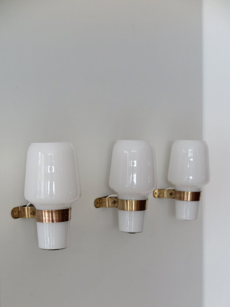 Sconces by Massimo Vignelli for Venini Murano, 1950s, Set of 3