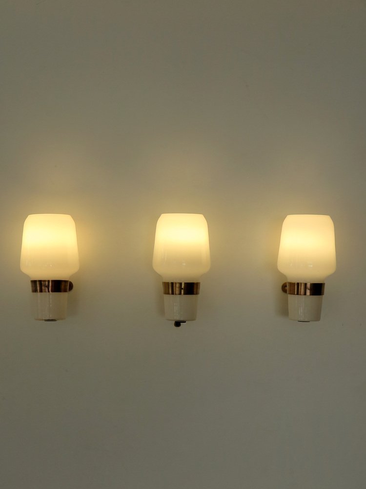 Sconces by Massimo Vignelli for Venini Murano, 1950s, Set of 3