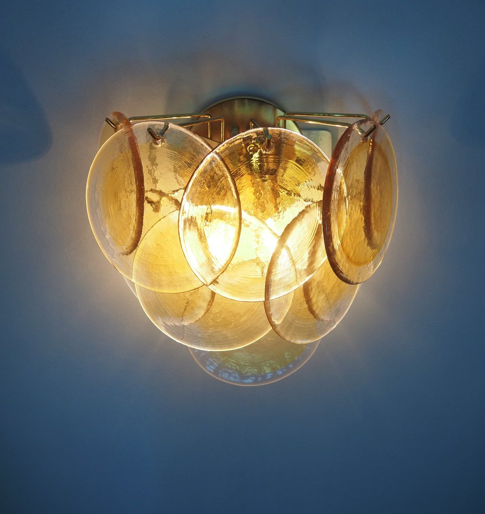 Sconces in Amber Murano Glass, 1990, Set of 2