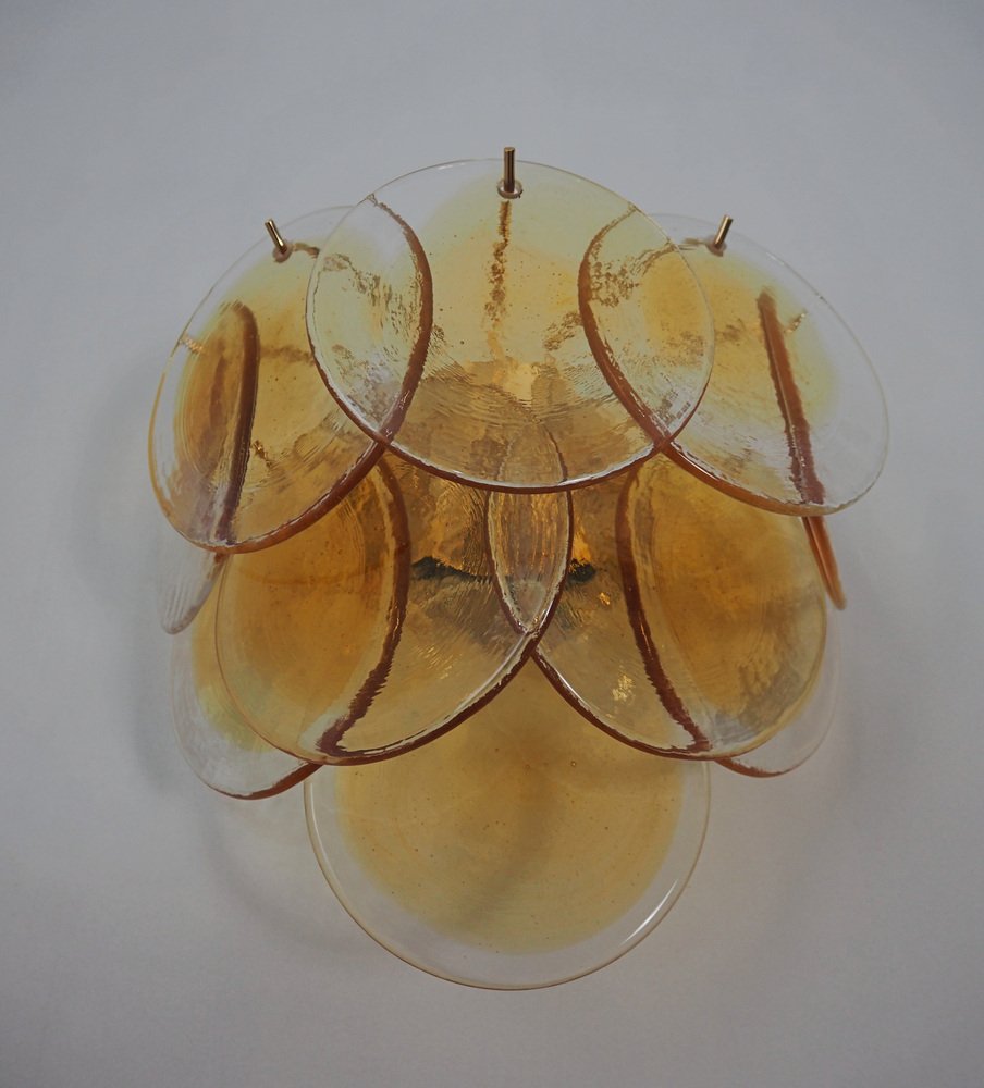 Sconces in Amber Murano Glass, 1990, Set of 2