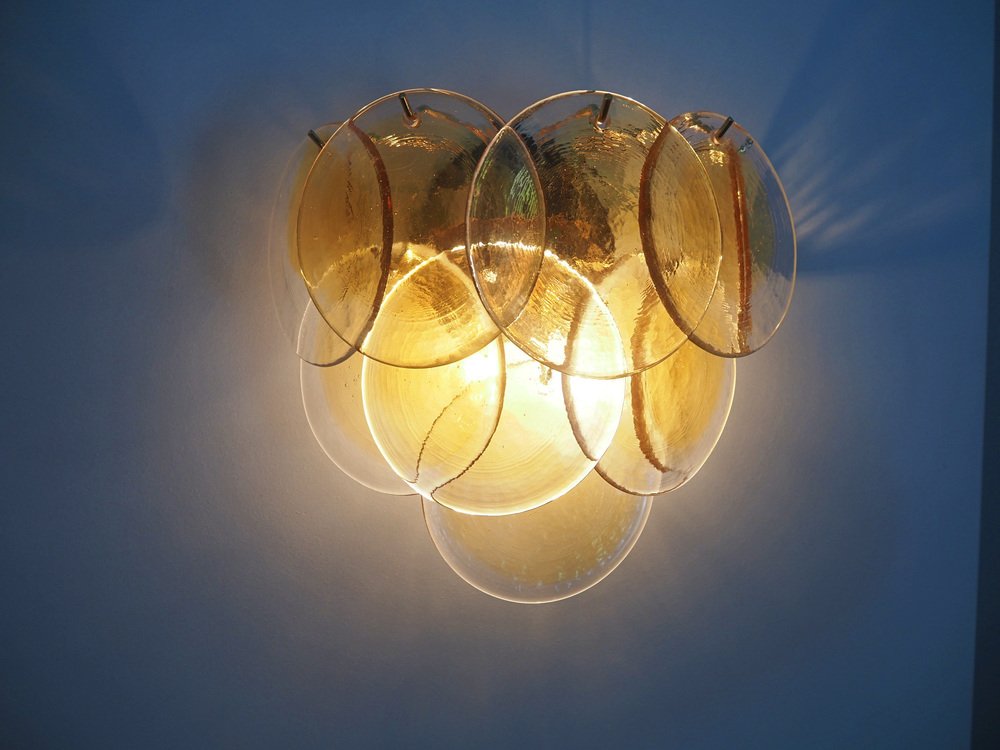 Sconces in Amber Murano Glass, 1990, Set of 2