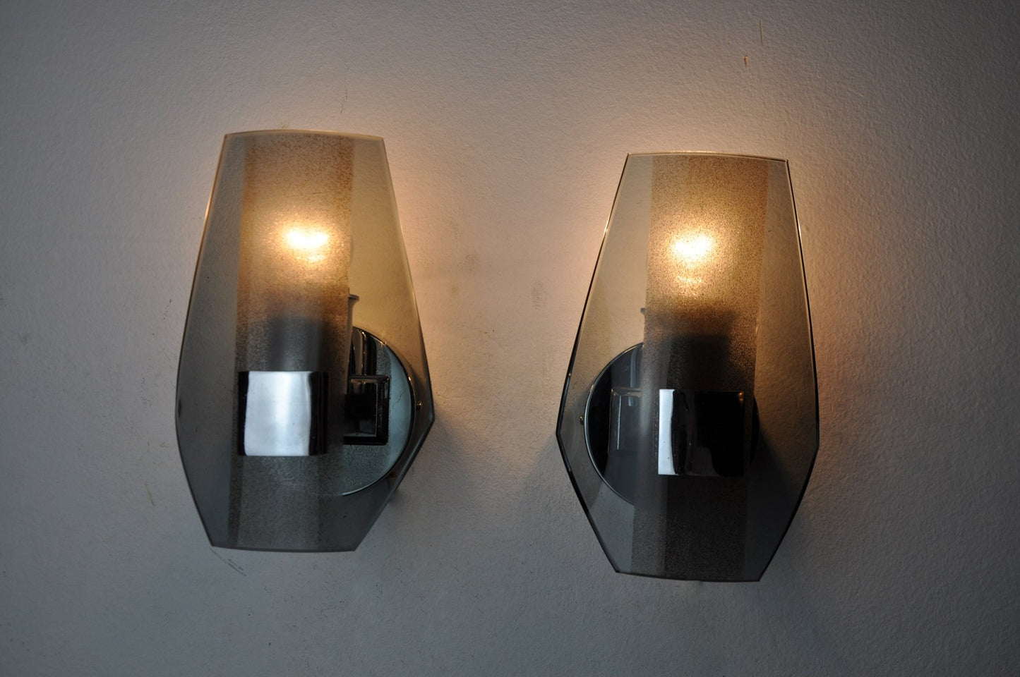 Sconces in Black Murano Glass from Veca, Italy, 1970s, Set of 2