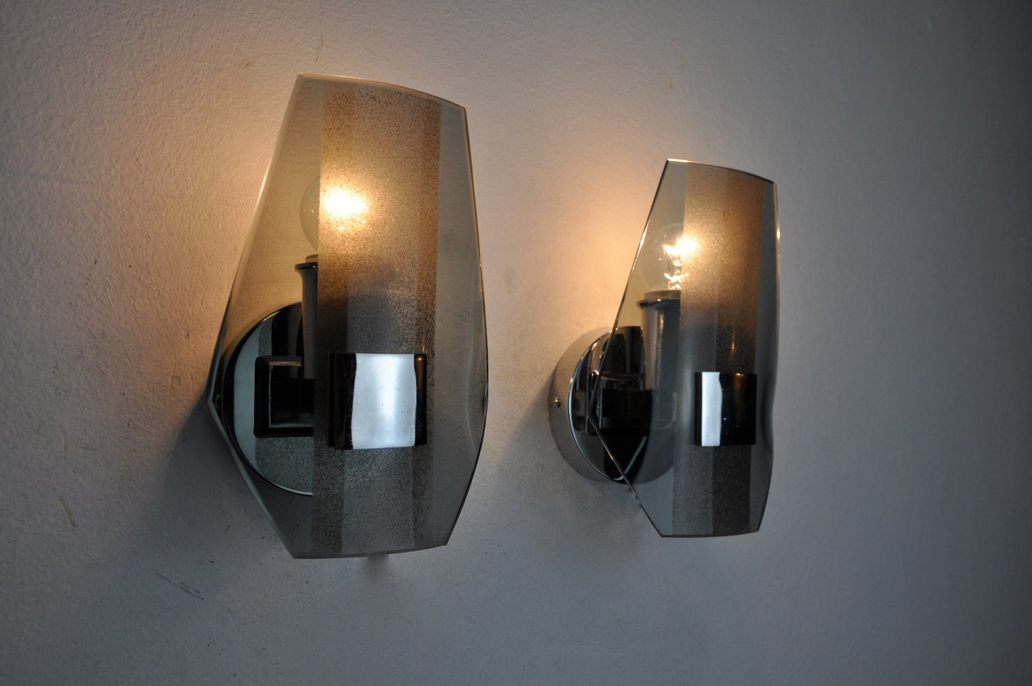 Sconces in Black Murano Glass from Veca, Italy, 1970s, Set of 2