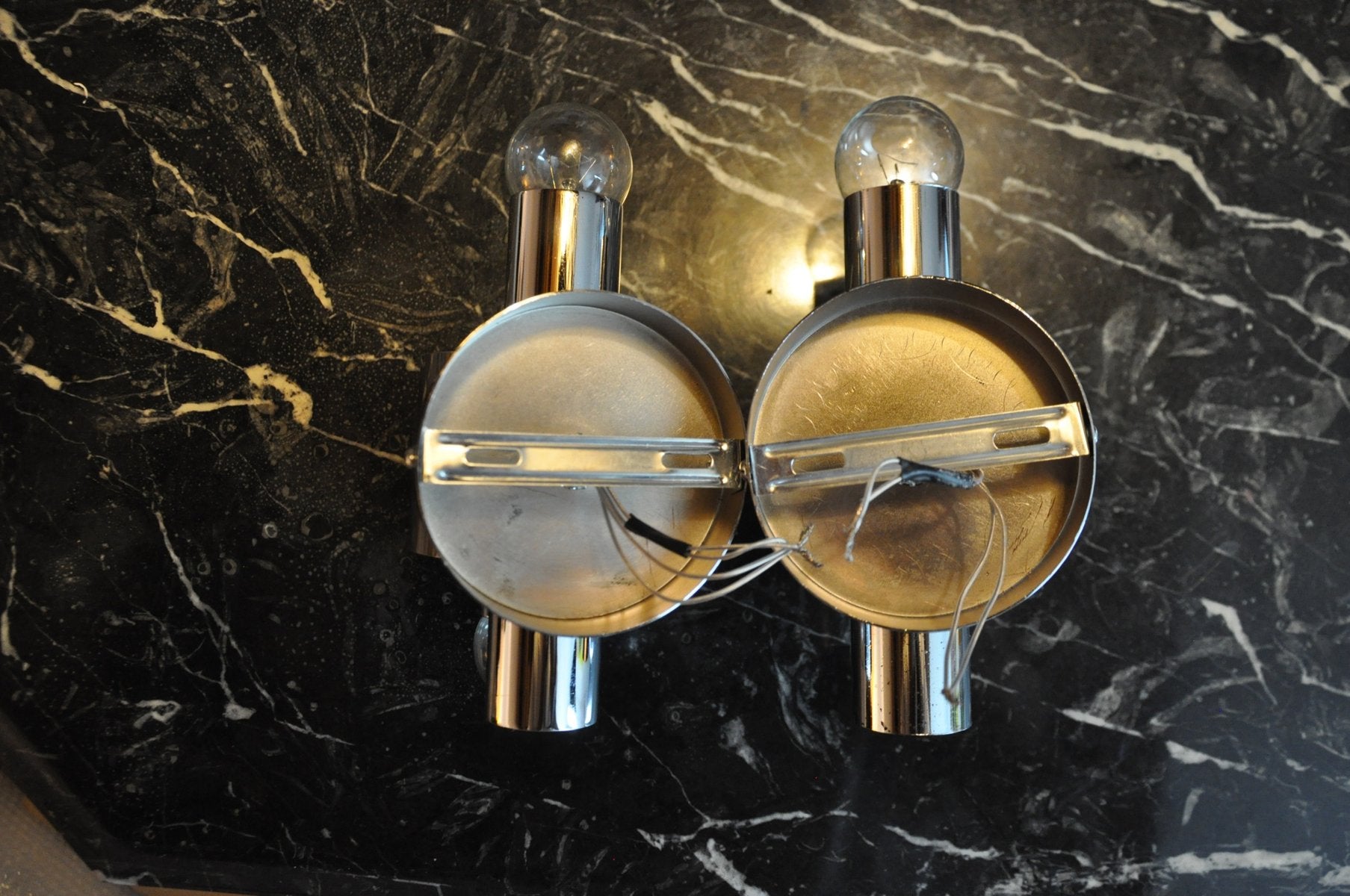 Sconces in Chromed Metal from Sciolari, Italy, 1970, Set of 2