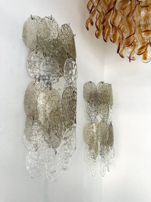 Sconces in Murano Glass attributed to Cascade Torcello for Vistosi, 1970s, Set of 2-FUE-2021355