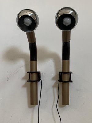 Sconces in Painted Steel and Bakelite, 1970s, Set of 2-IJR-920071