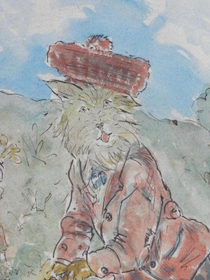 Scottish Cats Playing Golf, Watercolor on Paper-ARU-1177493