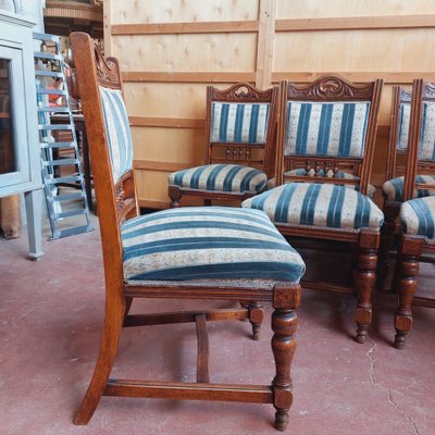 Scottish Oak Armchairs Chairs N 6, 1890s, Set of 6-CDG-1727078