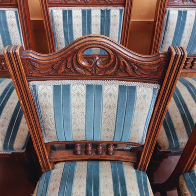 Scottish Oak Armchairs Chairs N 6, 1890s, Set of 6-CDG-1727078