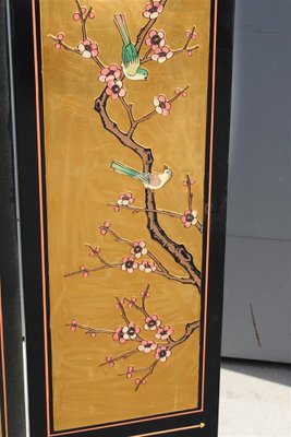 Screen in Chinese Lacquer with Enamel and Lotus Flower Decorations, 1950s-EH-1820704