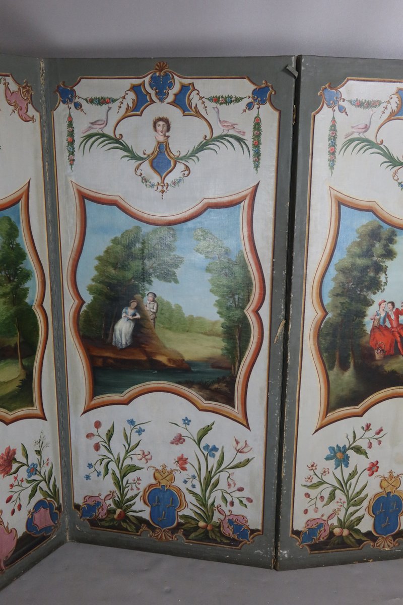 Screen with Oil Painting, 1800s