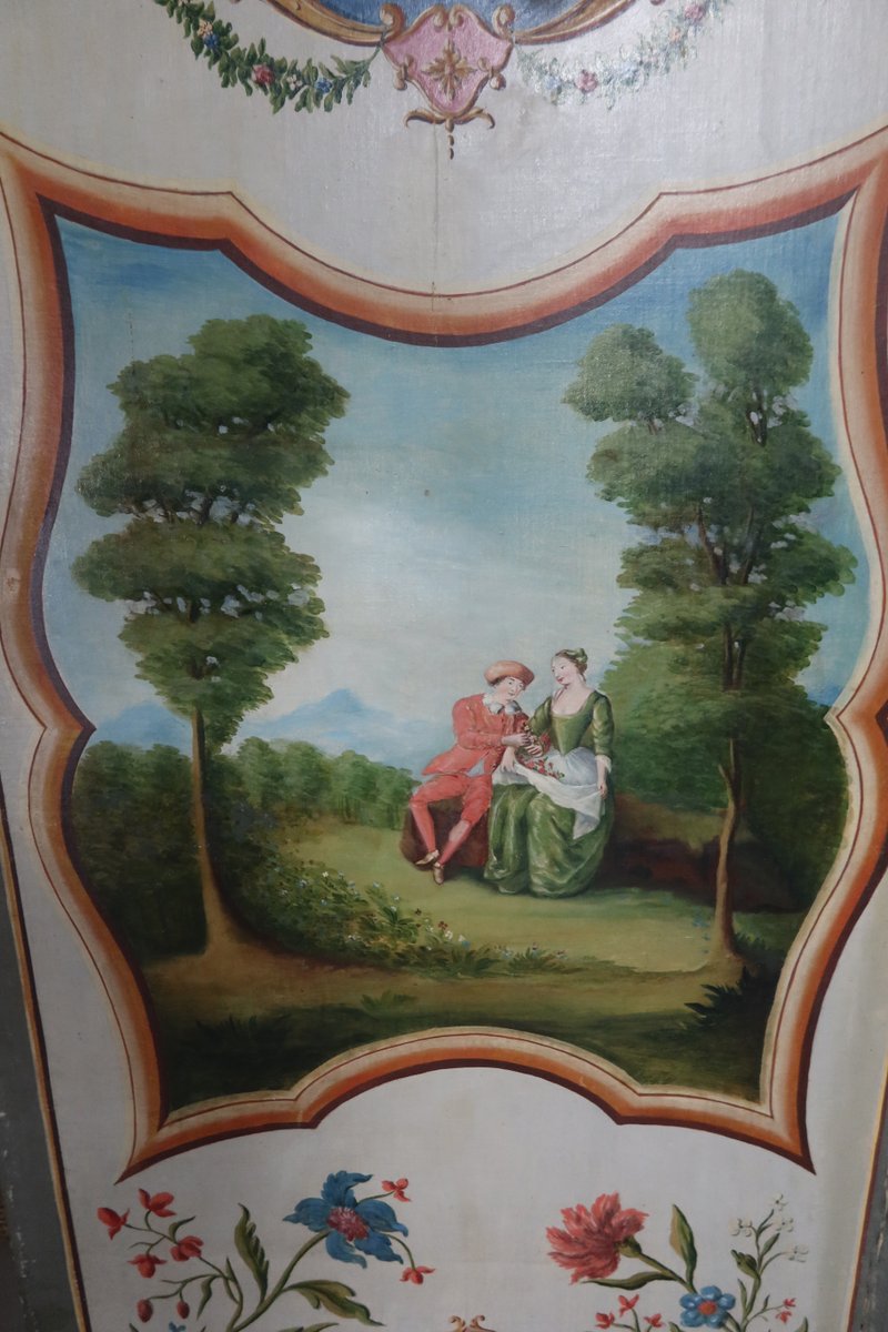 Screen with Oil Painting, 1800s