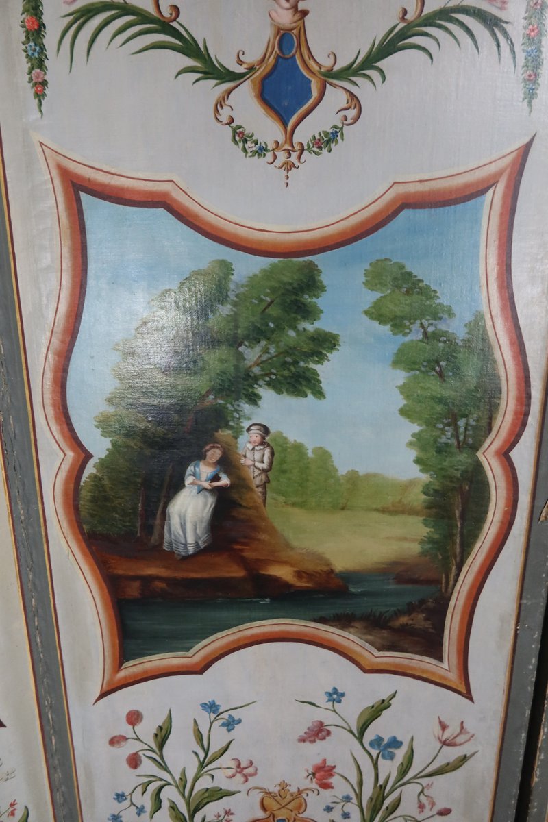 Screen with Oil Painting, 1800s