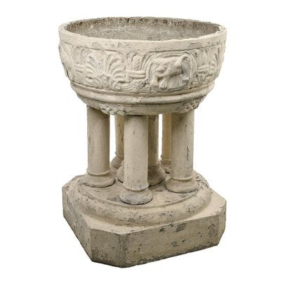 Sculpted Stone Exterior Basin with Colonnade-NQ-1729778