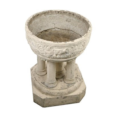 Sculpted Stone Exterior Basin with Colonnade-NQ-1729778