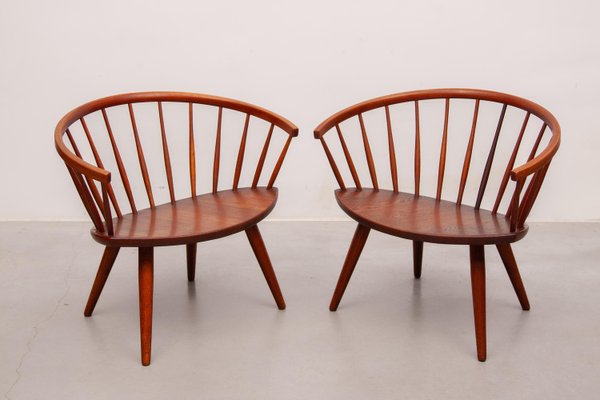 Sculptural Arka Lounge Chairs attributed to Yngve Ekström, 1958, Set of 2-KL-2022218