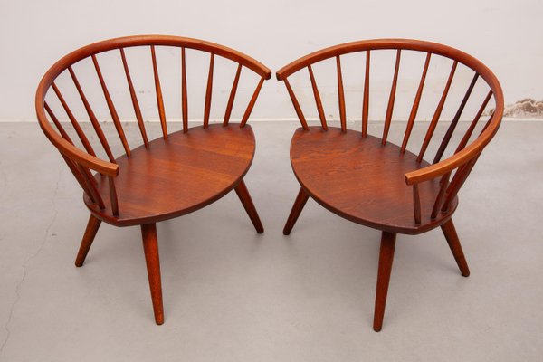 Sculptural Arka Lounge Chairs attributed to Yngve Ekström, 1958, Set of 2-KL-2022218