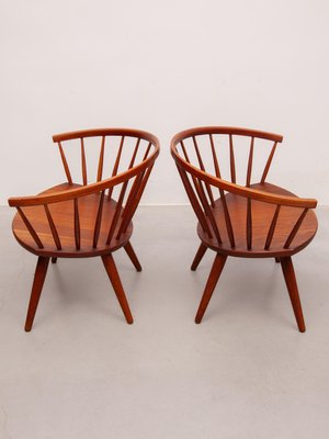 Sculptural Arka Lounge Chairs attributed to Yngve Ekström, 1958, Set of 2-KL-2022218