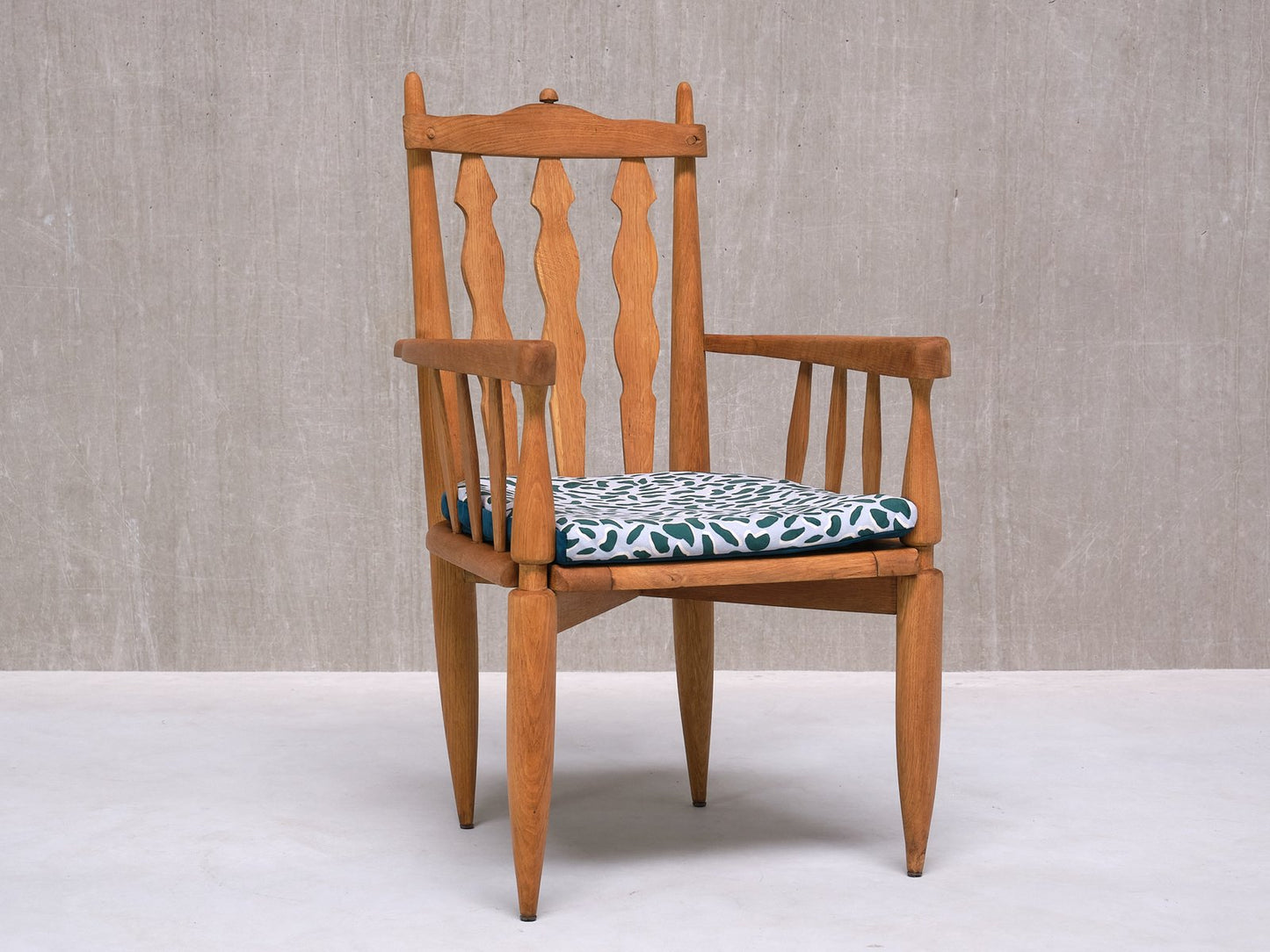 Sculptural Armchair in Oak by Guillerme Et Chambron for Votre Maison, 1950s