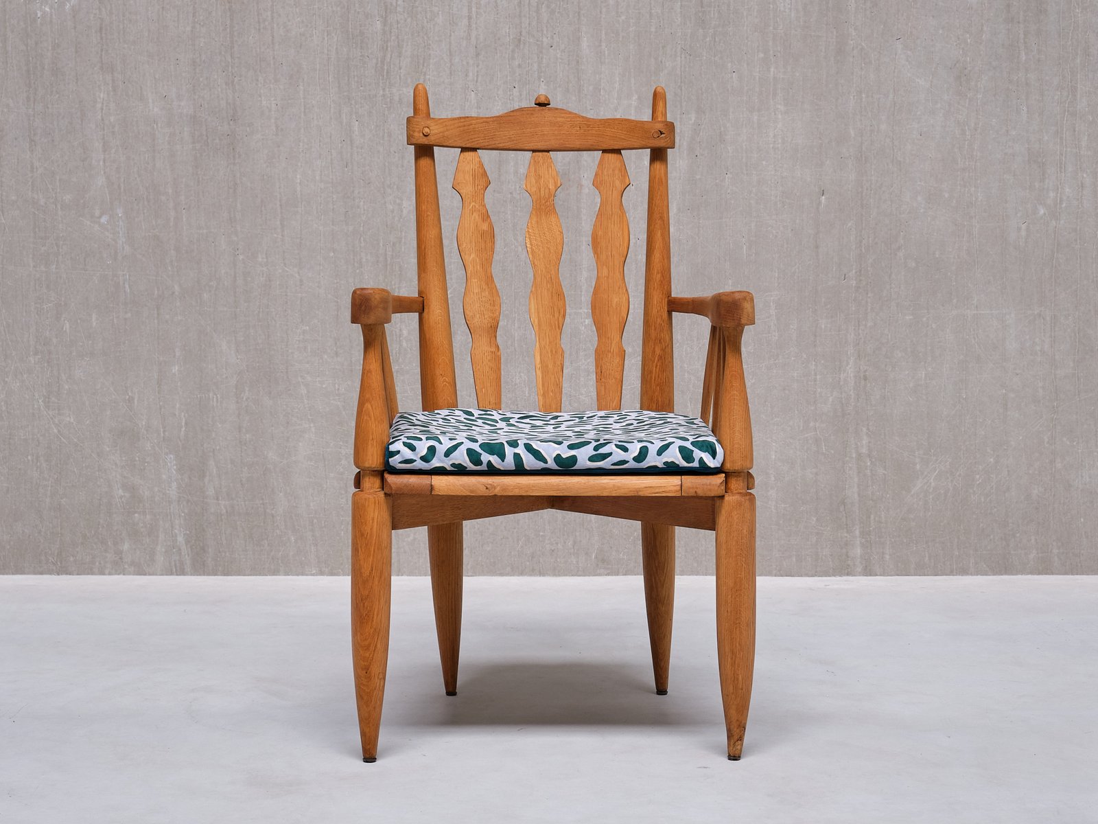 Sculptural Armchair in Oak by Guillerme Et Chambron for Votre Maison, 1950s