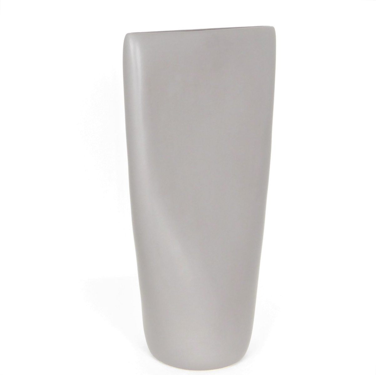 Sculptural Beige Ceramic Vase from AZA, 1980s