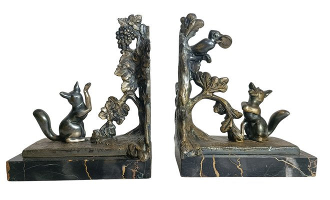 Sculptural Bookends by Benjamin Rabier, 1920s-1940s, Set of 2-ZVO-2041425