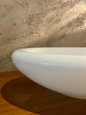 Sculptural Bowl in Blown White Opaline Glass by Vincenzo Nason & Cie, Murano Venice, Italy, 1967-PYA-982854