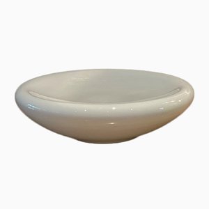 Sculptural Bowl in Blown White Opaline Glass by Vincenzo Nason & Cie, Murano Venice, Italy, 1967-PYA-982854