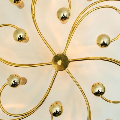 Sculptural Brass 16-Light Flush Mount, 1970s-VDW-829152