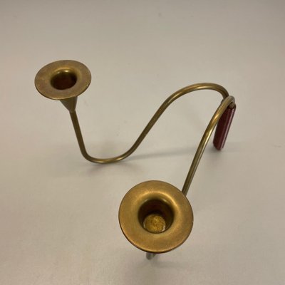 Sculptural Brass Candleholder Object attributed to Günter Kupetz for WMF, Germany, 1950s-QZ-1410377