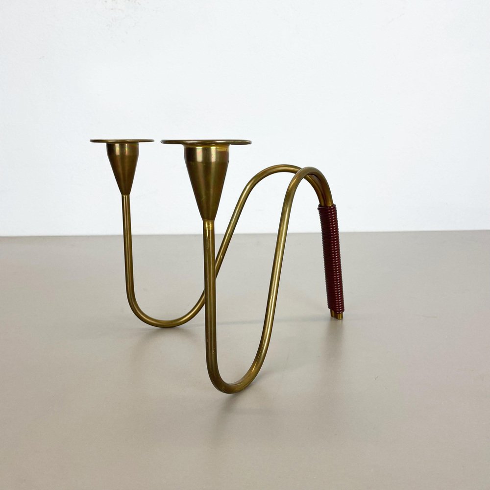 Sculptural Brass Candleholder Object attributed to Günter Kupetz for WMF, Germany, 1950s