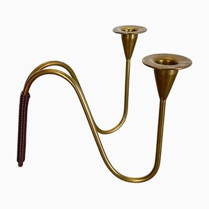 Sculptural Brass Candleholder Object attributed to Günter Kupetz for WMF, Germany, 1950s-QZ-1410377