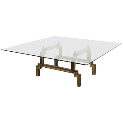 Sculptural Bronze and Glass Coffee Table by Peter Ghyczy-QT-1263379