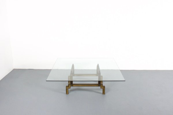 Sculptural Bronze and Glass Coffee Table by Peter Ghyczy-QT-1263379