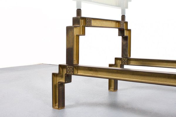 Sculptural Bronze and Glass Coffee Table by Peter Ghyczy-QT-1263379