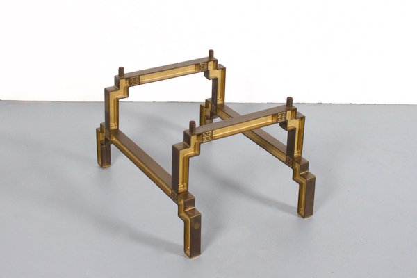 Sculptural Bronze and Glass Coffee Table by Peter Ghyczy-QT-1263379