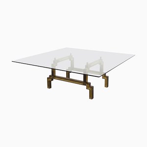 Sculptural Bronze and Glass Coffee Table by Peter Ghyczy-QT-1263379