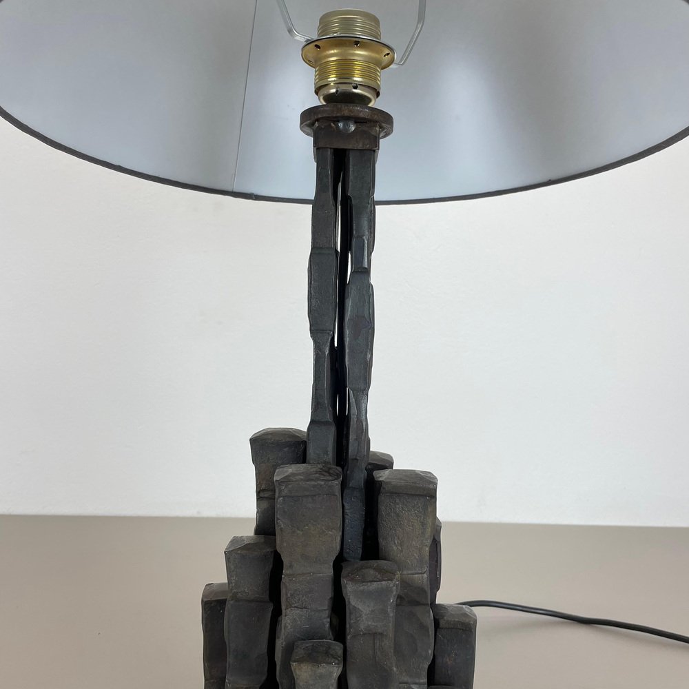 Sculptural Brutalist Cast Iron Table Light from Lothar Klute, Germany, 1970s