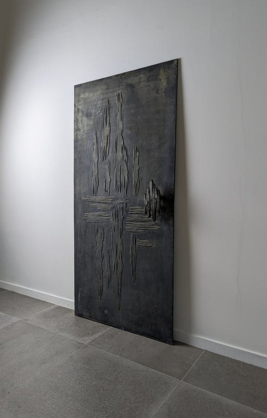 Sculptural Brutalist Door in Cast Aluminum by Paul Evans, 1960s