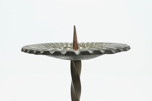 Sculptural Brutalist Metal Candleholder, 1960s-VV-1179460