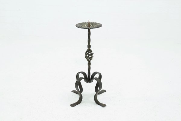 Sculptural Brutalist Metal Candleholder, 1960s-VV-1179460