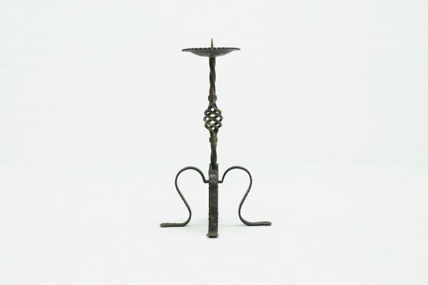 Sculptural Brutalist Metal Candleholder, 1960s-VV-1179460